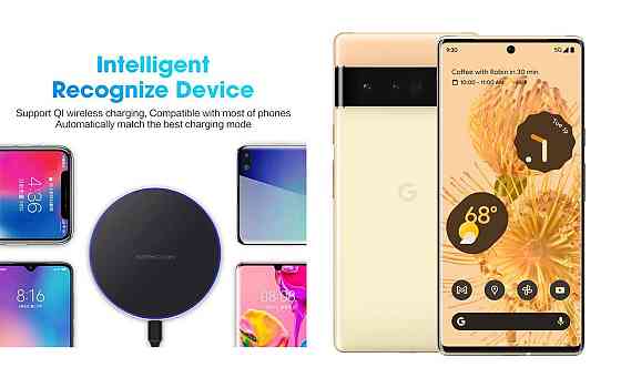 Бездротовий зарядний пристрій Copper до 30W для Google Pixel 9, Pixel 9 Pro, Pixel 9 Pro XL, USB-C, LED Київ