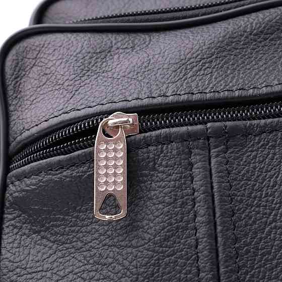 Вместительная мужская вертикальная сумка из натуральной кожи Vintage sale_15111 Черный Киев