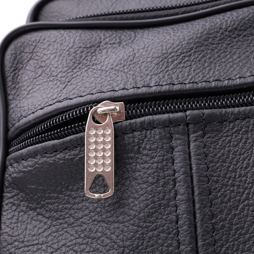 Вместительная мужская вертикальная сумка из натуральной кожи Vintage sale_15111 Черный Киев - изображение 6