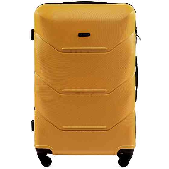 Чемодан пластиковый WINGS 147 большой 75 см золотистый Киев