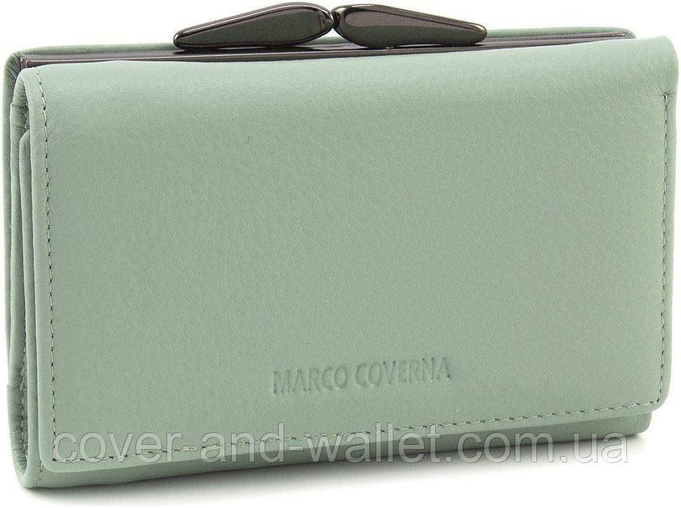 Маленький женский кошелек из натуральной кожи бирюзового цвета на магнитах Marco Coverna W003 Киев - изображение 1