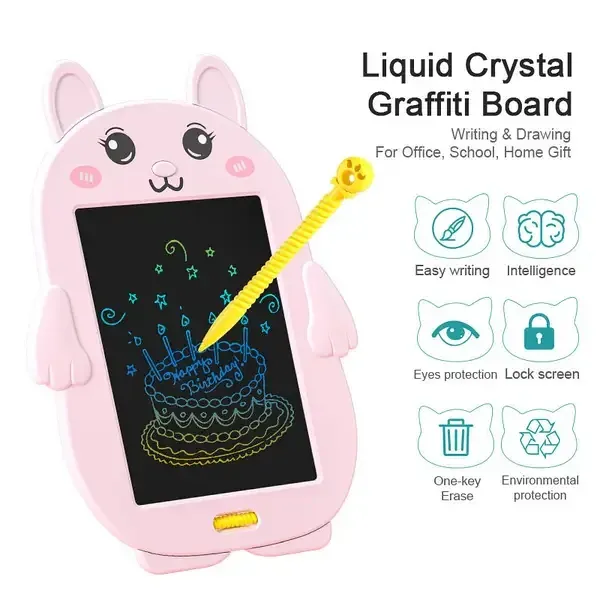 Дитячий LCD планшет для малювання Small, кольоровий, ABS-пластик, батарейка CR2025 Київ - фото 3
