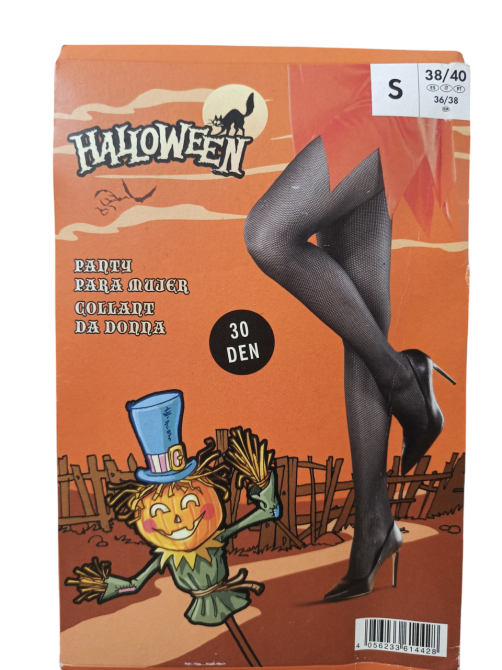 Жіночі колготки в сітку на Хелловін 30 den розмір S 38\40 чорний Київ - фото 1