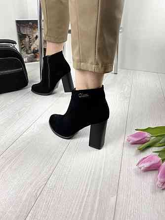 Жіночі черевики 95 чорні натуральна замша висота каблука 9см розміри 37-40 (1114) Коломия