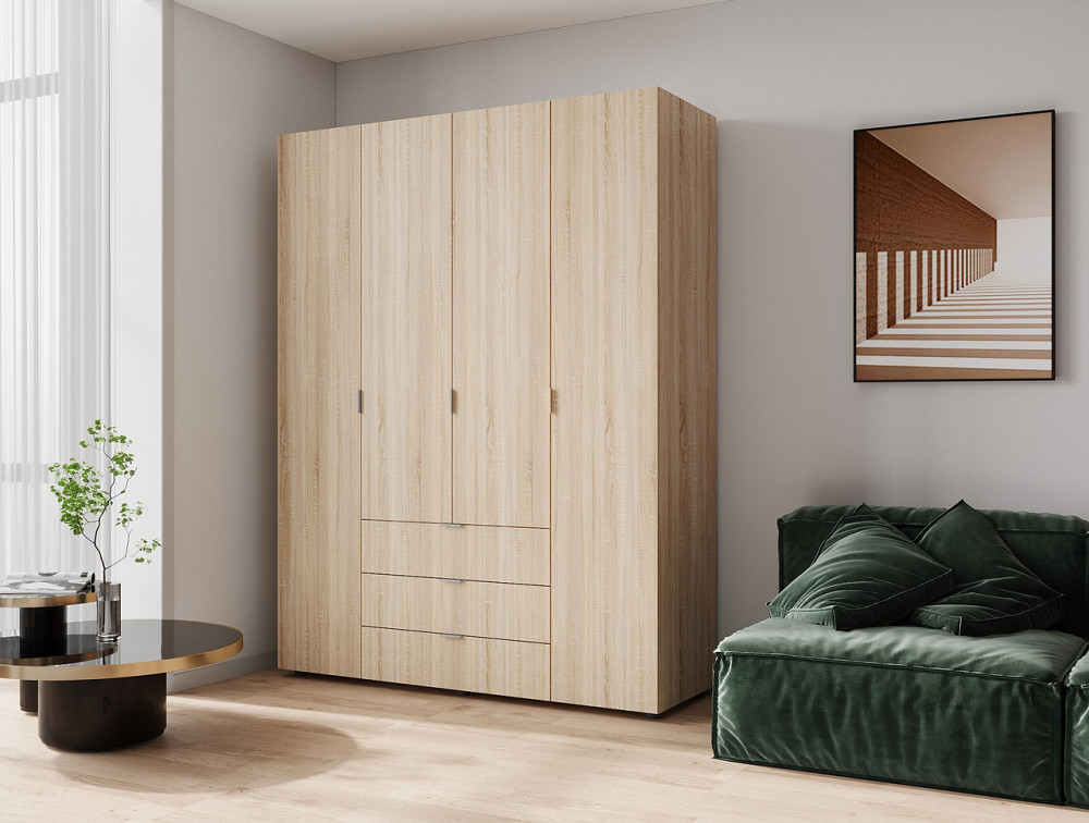 Шкаф распашной для одежды Doros Гелар 155х49,5х203,4 см Дуб сонома (DRS-011102) Днепр - изображение 1