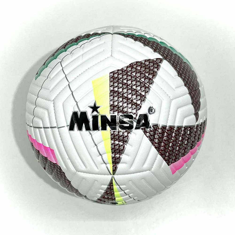 М'яч футбольний розмір 5 400-420г TPE термопластичний еластомер Біло-рожевий (MS 4295) Чернігів - фото 5