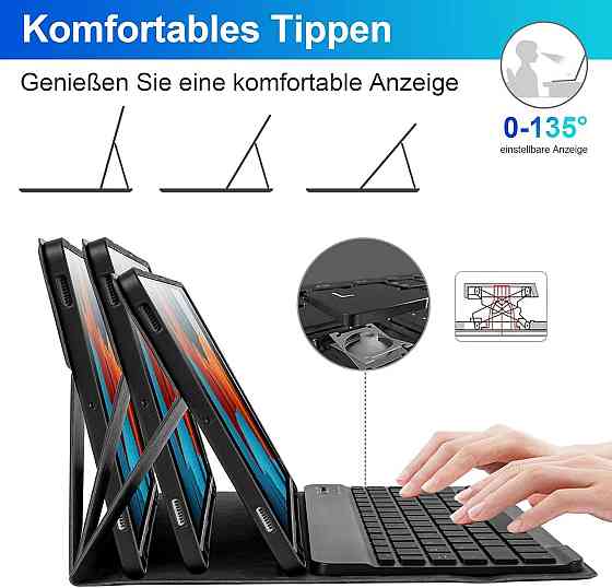 Фирменный чехол-книжка с Bluetooth клавиатурой для планшета Samsung Galaxy Tab S8 2022/ S7 2020 11 дюймов Днепр