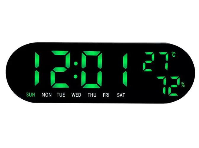 Годинник електронний VST-913Y-4, зелений, температура, USB Дніпро - фото 1
