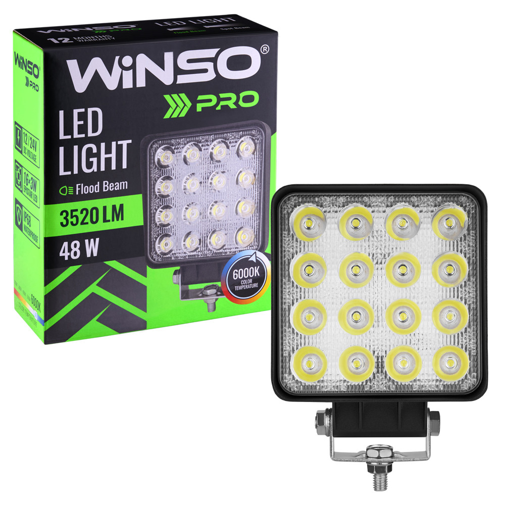 Фара світлодіодна Winso Pro Epistar white точковий 10-30V, 48W (16x3W), 1шт Львів - фото 3