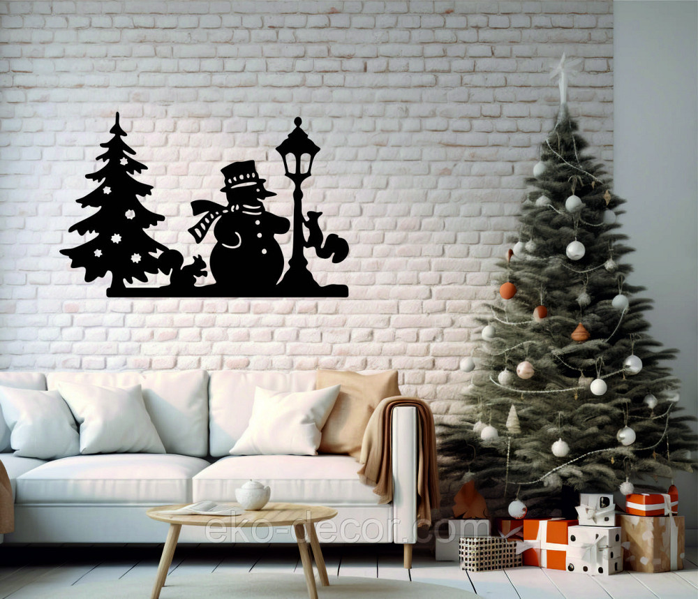 Декоративне настінне Панно «Новий рік», Декор на стену 110*70 см, Чорний Київ - фото 4