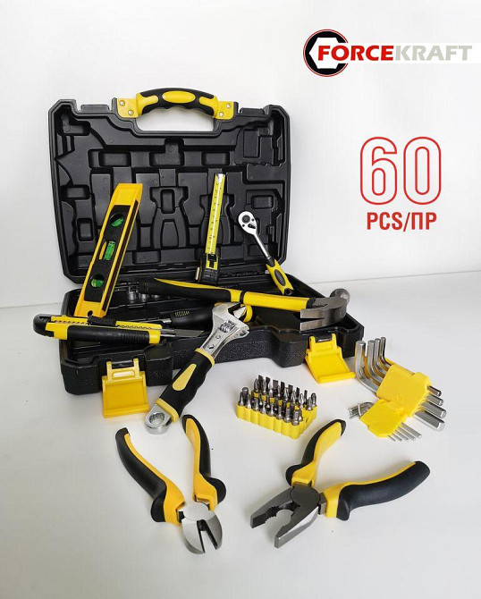 Набір інструментів 60 предметів 1/4 "(6гр.) (4-13мм) FORCEKRAFT FK-2601 Одеса - фото 2
