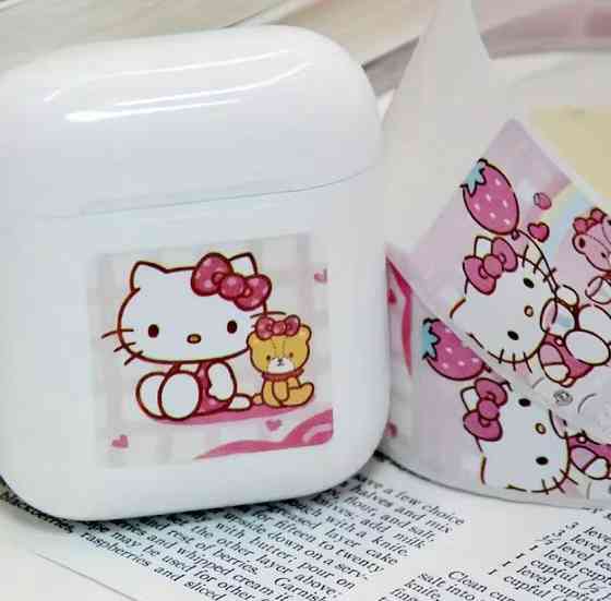 Стикеры Hello Kitty — рулон 500 шт Ø2.5 см, наклейки с котиками Киев