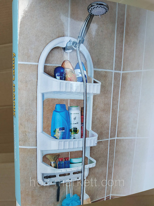 Полиця у ванну навісна настінна біла пластикова пряма 62 см Харків - фото 1