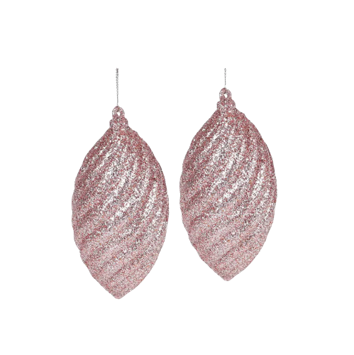 Набір ялинкових прикрас 2шт рожевий глітер БОНА ДИ Житомир - фото 1