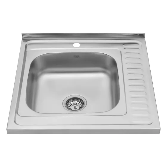 Кухонная мойка накладная с нержавеющей стали Kroner KRP Dekor - 60х60L (0.6 мм) Киев