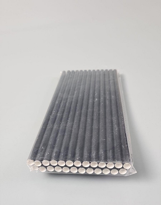 Соломка трубочка бумажная  25шт черная (1 пачка) Харьков - изображение 2