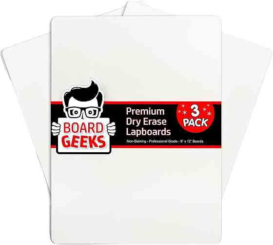 Дошка 9x12 дюймів DELB біла 3 шт двостороння портативна сухостираюча маркерна для дітей учнів офісу набор малювання Київ