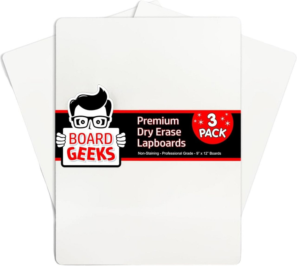 Дошка 9x12 дюймів DELB біла 3 шт двостороння портативна сухостираюча маркерна для дітей учнів офісу набор малювання Київ - фото 1