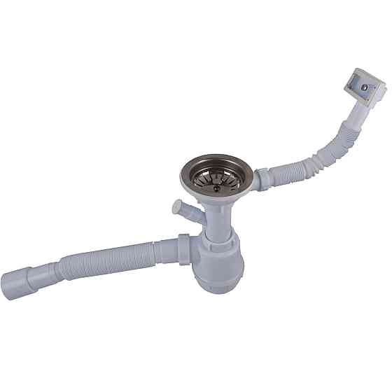 Сифон OPTIMUM 31/2| *40 для миття з отв.для прання.маш, з прямокут. переливом і гофр 40х40/50 OPTI 27343 Київ