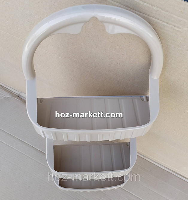 Полиця у ванну навісна настінна біла пластикова пряма 62 см Харків - фото 3