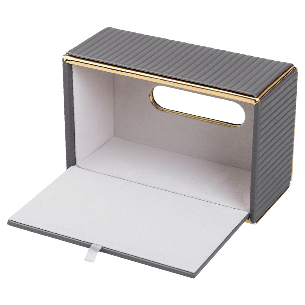 Yiwu Серветниця з еко шкіри 21.5х13х9 см органайзер для кафе і ресторанів Сірий HP-3-203G Коломия - фото 5