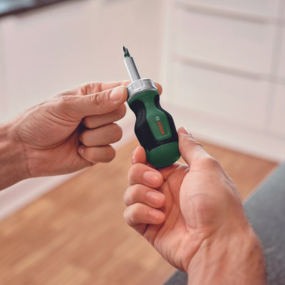 Набор отверток Bosch с трещоткой, 6 насадок, рукоятка TPR, 111мм, сталь CrV (1.600.A03.2UZ) Винница - изображение 7