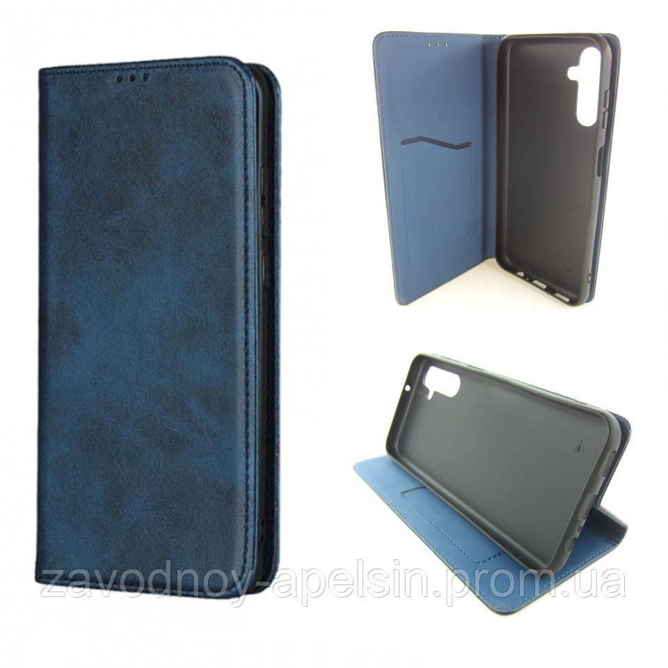 Чехол книжка Samsung M14 M145 M146 Кожаный (синий) Одесса - изображение 1