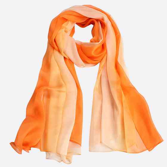 Шарф жіночий шифоновий на шию 150 на 50 см помаранчевий Київ