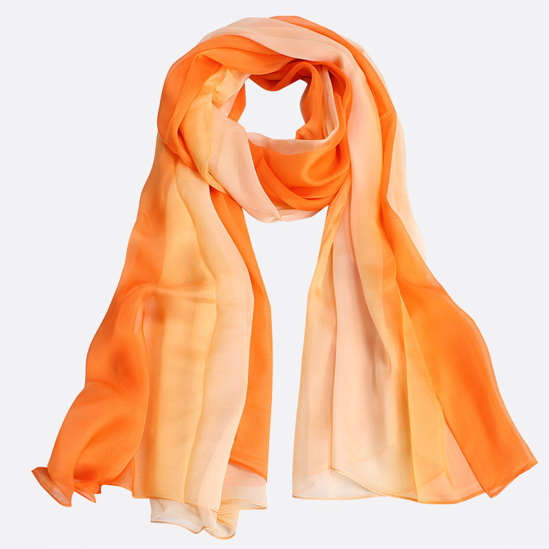 Шарф жіночий шифоновий на шию 150 на 50 см помаранчевий Київ - фото 1
