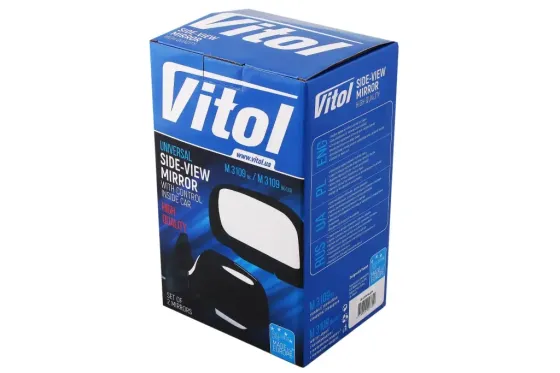 Зеркало наружное 2109 с регулир.  черное Vitol (2 шт.) Винница