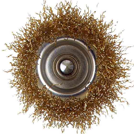 Щітка дротяна чашеподібна Ø50мм хвостовик Ø6мм (латунированная) SIGMA (9015051) Рівне