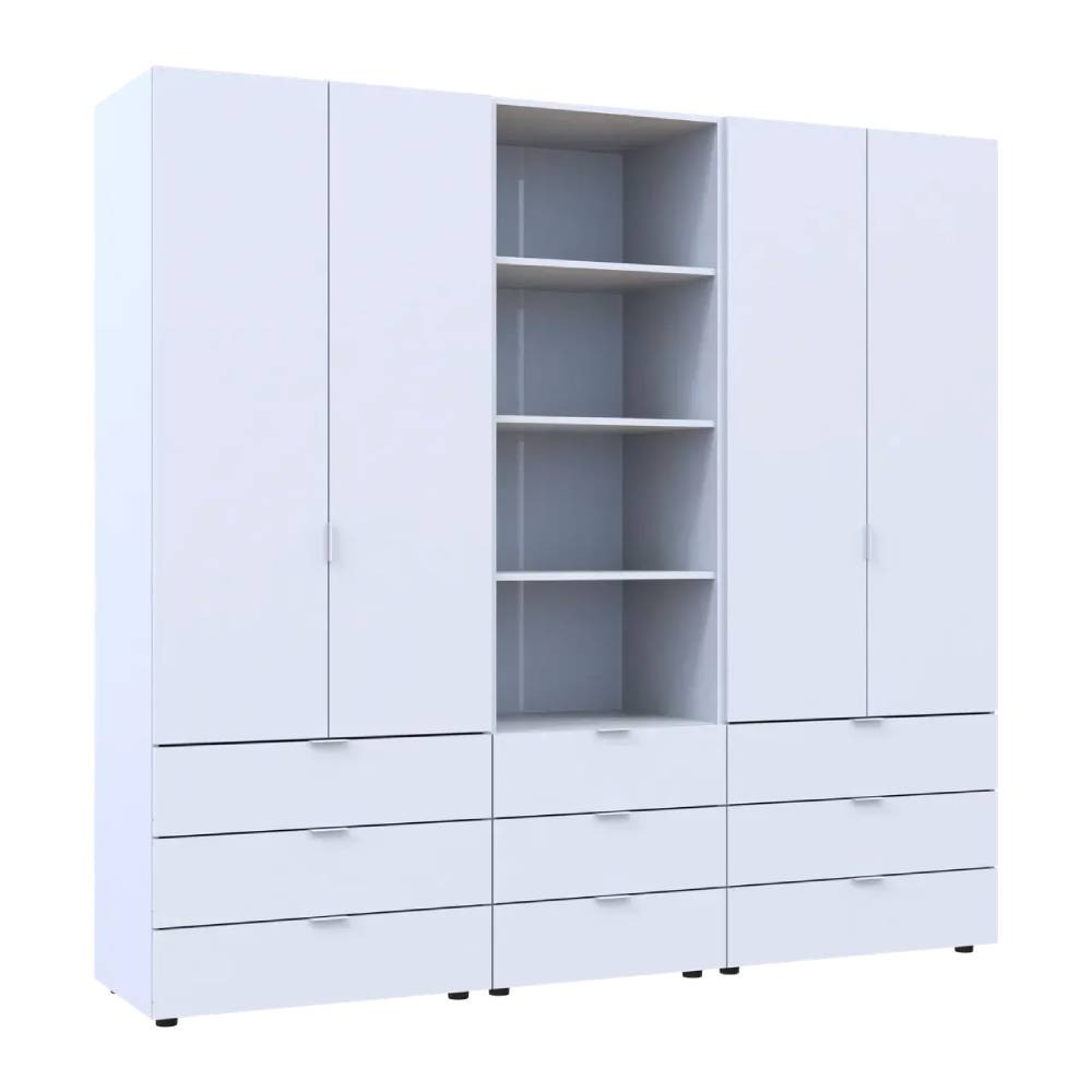 Шафа для одягу Doros Гелар Білий 2+2ДСП з пеналом 215х49.5х203.4 (DRS-011915) Львів - фото 7