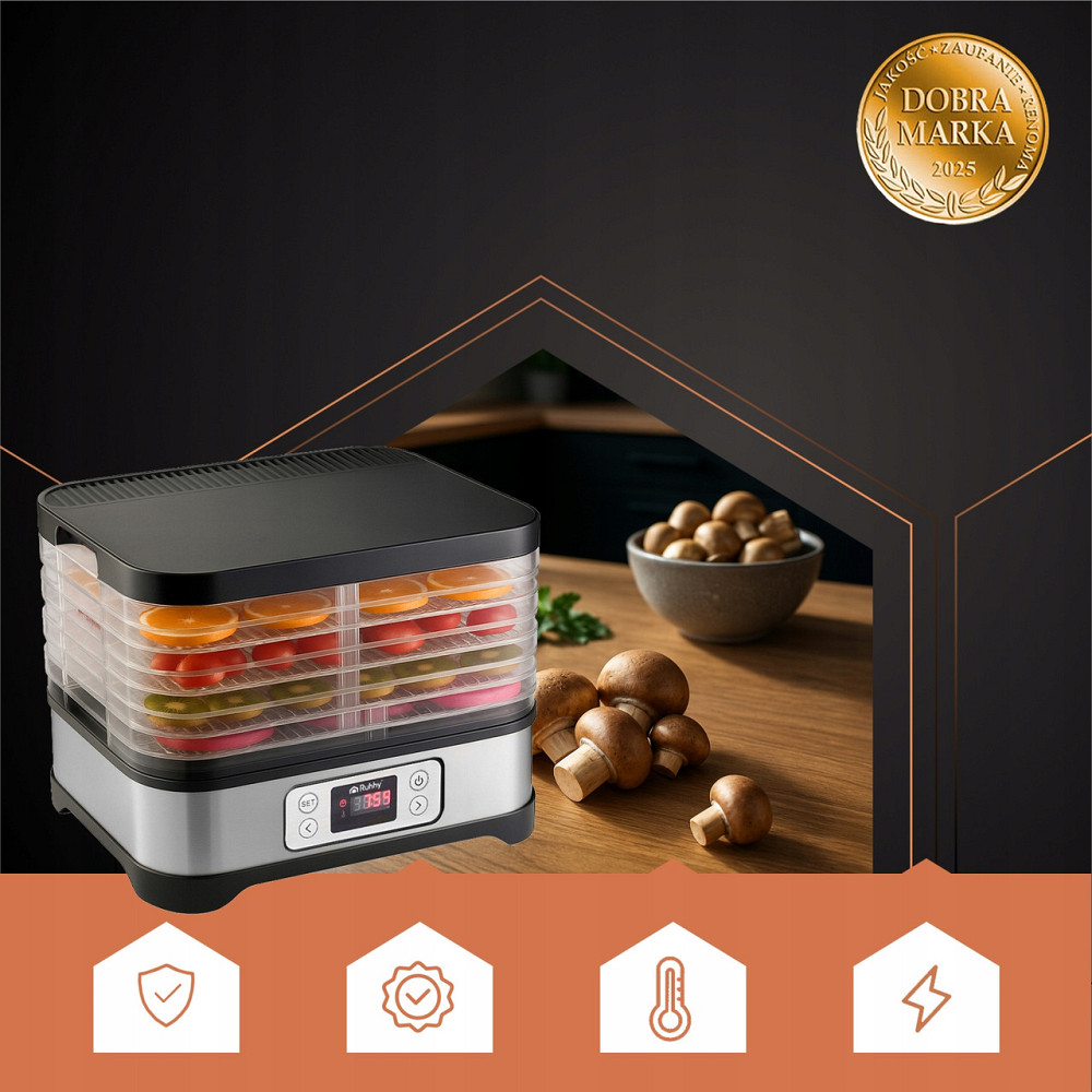 Сушилка для грибов, фруктов и овощей 5 лотков до 10 литров Ruhhy (25929) 400 Вт Нововолынск - изображение 7