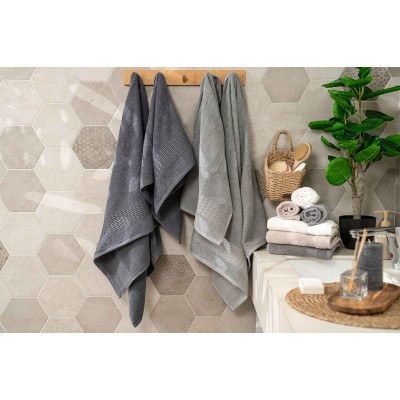 Рушник Ardesto набір махрових Lotus 2 шт 50х90 см індіго, 70х140см, 100% бавовна, сірий (ART2357SG) Вінниця - фото 9