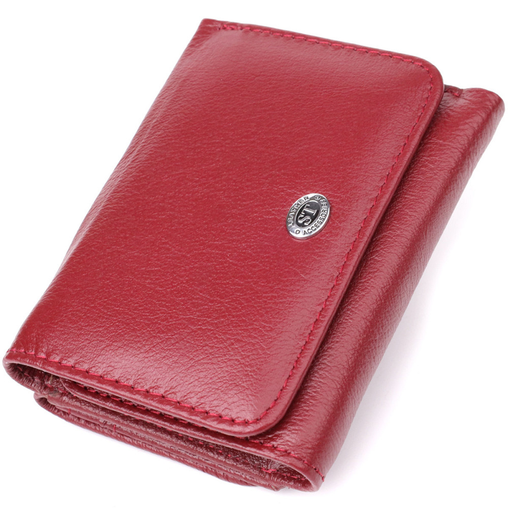 Компактный женский кошелек из натуральной кожи Бордовый (ST Leather) Киев - изображение 11