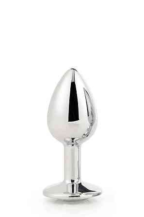 Dt21785 анальна пробка з каменем GLEAMING LOVE SILVER PLUG SMALL Sex Aura Київ