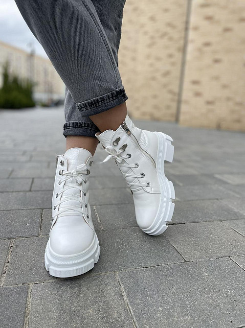 Mermaid Черевики жіночі Mermaid білі натуральна шкіра зима висота 13 см (5167) Коломия - фото 7