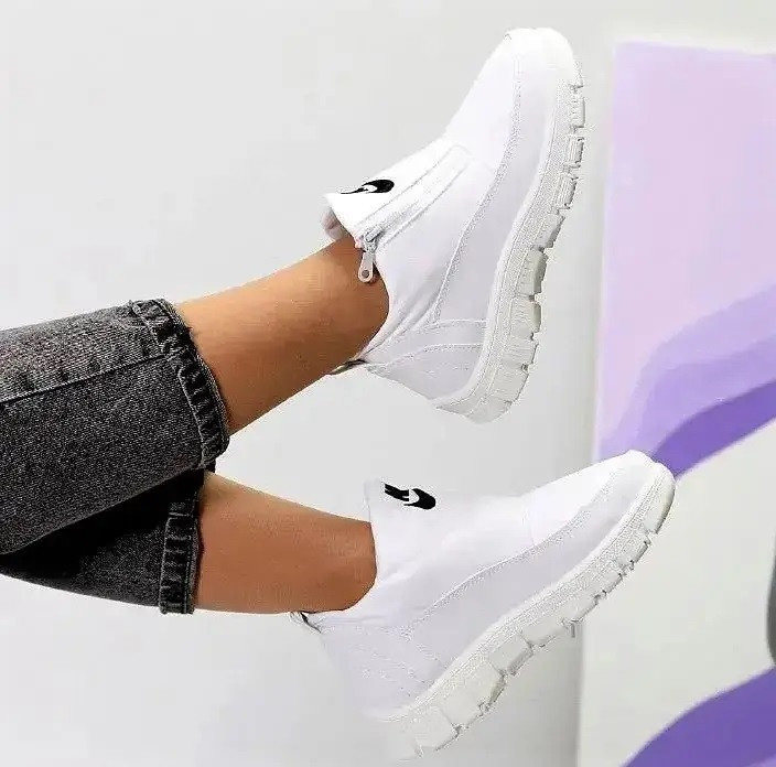 Зимові жіночі Кросівки Nike на Хуху Білі Снікерси Найк Дутики (розміри: 36,37) Дніпро - фото 6