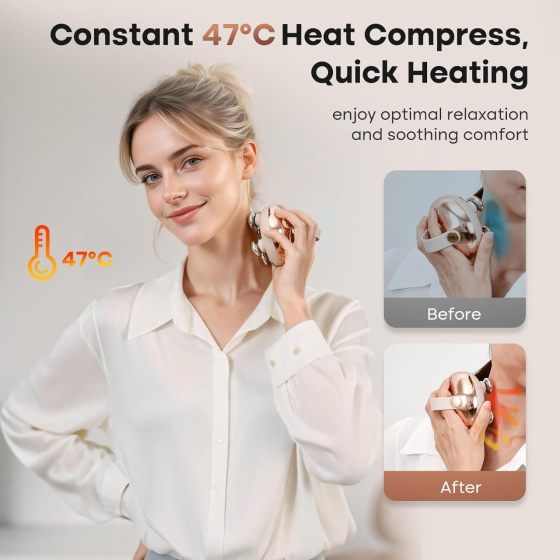 Массажер для головы Arboleaf CM11E с подогревом 47°C, беспроводной, IPX7, аккумуляторный, 360° разминающий массаж для головы, шеи Киев
