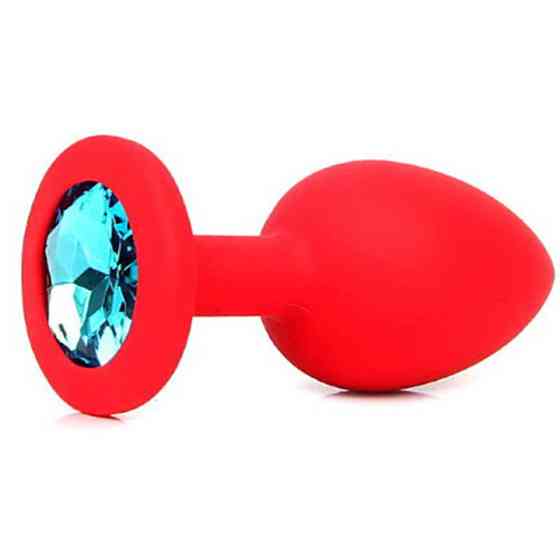 Силиконовая анальная пробка с кристаллом - Чёрный - 3.5*8 см – Анальные игрушки Винница