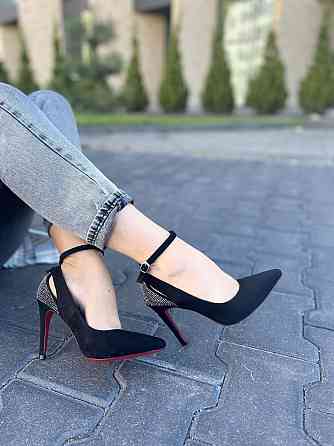 Туфлі жіночі LENA MELIANI чорні еко-замша каблук 10см 36р.37р.38р. (N47-E61138-1) Коломия