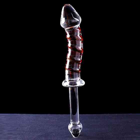 Скляний вигнутий фалоімітатор - 22*4 см - Прозорий Вінниця