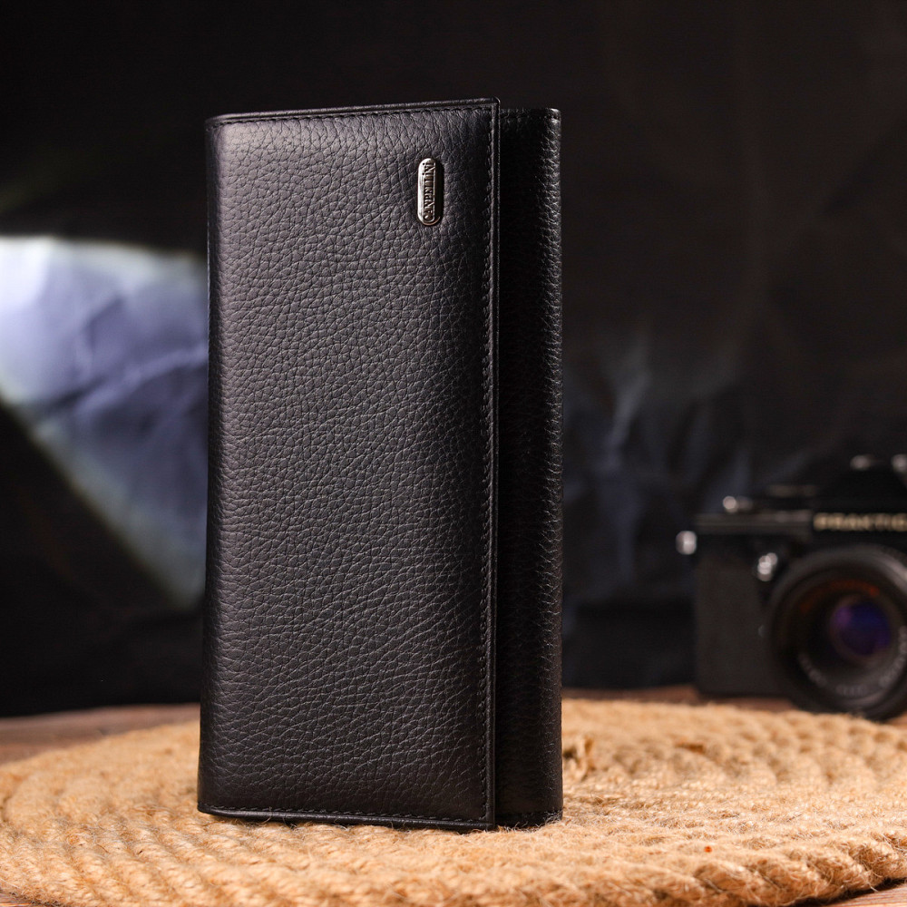 Классическое женское портмоне с монетницей из натуральной кожи CANPELLINI 21529 Черное Киев - изображение 6