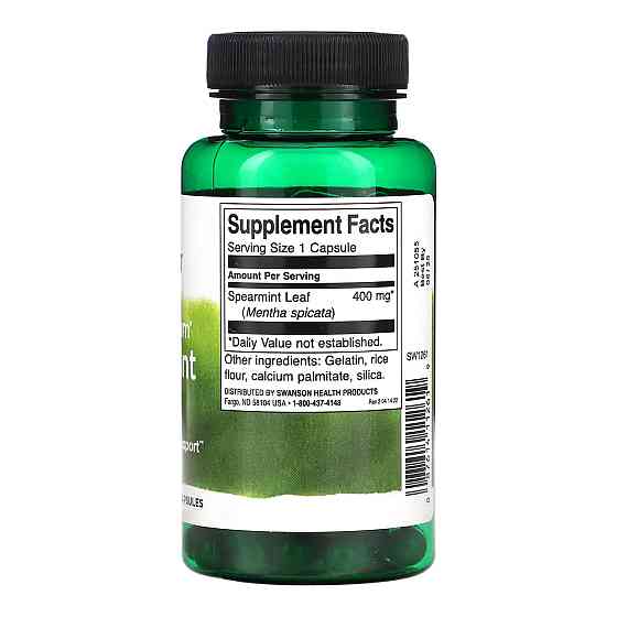 Листья зеленой мяты Swanson Full Spectrum Spearmint Leaf 400mg - 60 caps Луцк