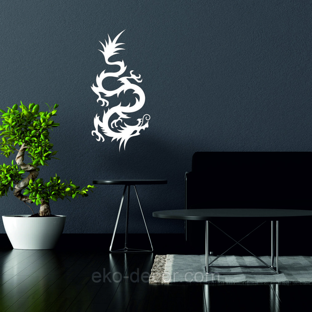 Декоративное настенное Панно «Дракон» , Декор на стену 110*52 см, Белый Киев - изображение 2