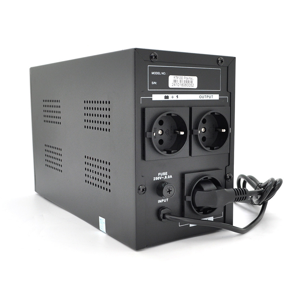 ДБЖ Ritar RTM1200 (720W) Proxima-L, LED, AVR, 3st, 3xSCHUKO socket, 2x12V7.5Ah, metal Case (350х120х190) Q2 Київ - фото 3