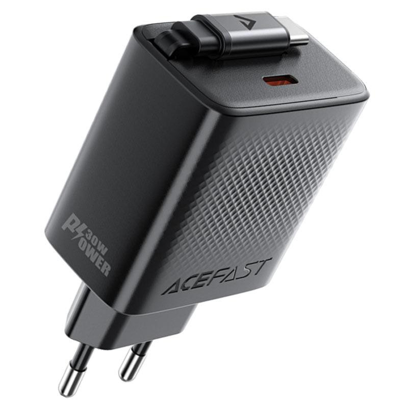Зарядное устройство ACEFAST A110 с выдвижным кабелем, черное Киев - изображение 4