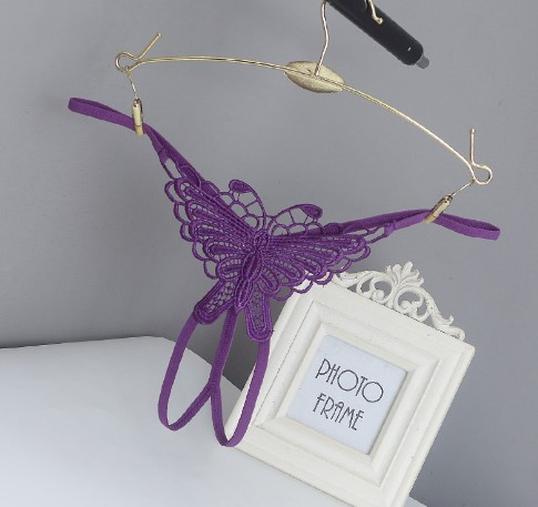 Еротичні трусики з метеликом та розрізом універсальний фіолетовий Київ - фото 1