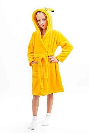 Халат детский, велсофт, желтый Пикачу  топ Крохатушка одяг Киев