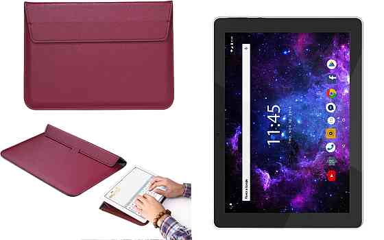 Чехол-конверт VitoCase для Assistant AP-108 Cetus, с функцией подставки для планшета Бордовый Киев